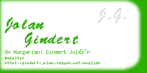 jolan gindert business card